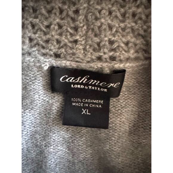 Lord & Taylor 100% Cashmere Gray Cowl Neck Sweater Women’s Size XL - Picture 6 of 6
